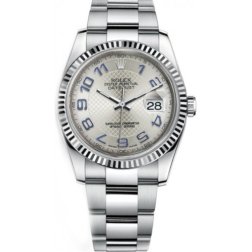 Rolex Datejust 36 Silver Dial Fluted Bezel Watch 116234-SLVAO